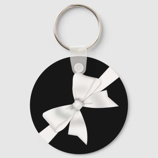 Elegant White Bow Sleutelhanger (Voorkant)