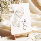 Elegant White Bow Table Numbers Kaart