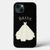 Elegant White Bride Gown Typography Wedding Case-Mate iPhone Case (Achterkant)