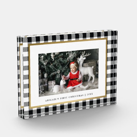 Elegant White Buffalo gepersonaliseerde feestdag Fotoblokken (Links)