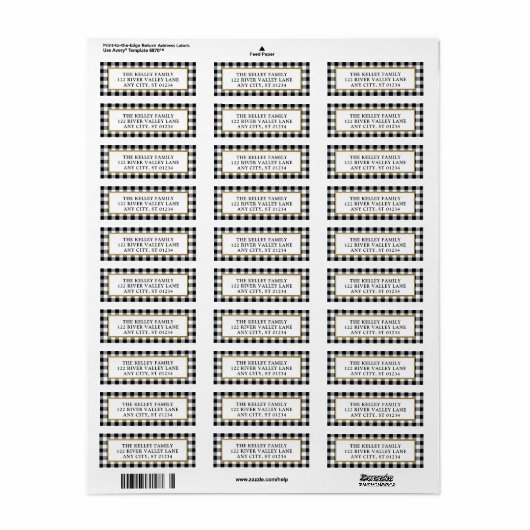 Elegant White Buffalo Pset Framed Address Label (Full Sheet)