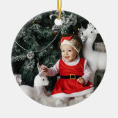 Elegant White Buffalo Pset Photo Keramisch Ornament (Voorkant)