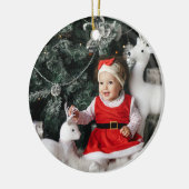 Elegant White Buffalo Pset Photo Keramisch Ornament (Links)