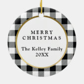 Elegant White Buffalo Pset Photo Keramisch Ornament (Achterkant)