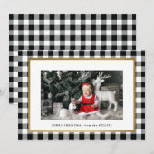 Elegant White Buffalo Spelling Horizontale Foto Feestdagenkaart (Voorkant / Achterkant)