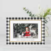 Elegant White Buffalo Spelling Horizontale Foto Feestdagenkaart (Staand voorkant)