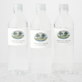 Elegant White Business Company Branded Water Waterfles Etiket