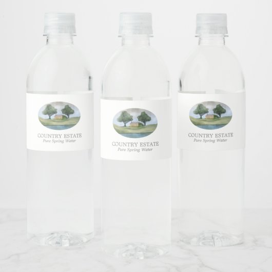 Elegant White Business Company Branded Water Waterfles Etiket (Flessen)