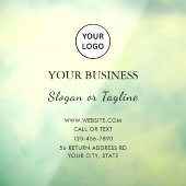 Elegant White Business| Custom Company Name & Logo Raamsticker (Vel 3)