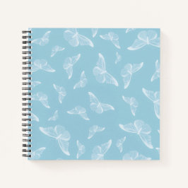 Elegant White Butterflies Ditsy Patroon | Notitieboek