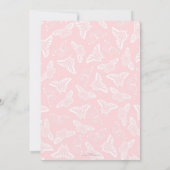 Elegant White Butterflies Roze Design Kaart (Achterkant)