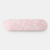 Elegant White Butterflies Roze Design Persoonlijk Skateboard (Horizontaal)