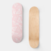 Elegant White Butterflies Roze Design Persoonlijk Skateboard (Voorkant)