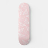 Elegant White Butterflies Roze Design Persoonlijk Skateboard (Voorkant)
