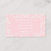 Elegant White Butterflies Roze Design Visitekaartje (Achterkant)