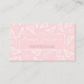 Elegant White Butterflies Roze Design Visitekaartje (Voorkant)