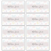Elegant White Butterfly Pattern Kinder Name Book Sticker (Voorkant)