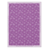 Elegant White Butterfly Pattern Paars personaliser Tafelkleed (Voorkant)