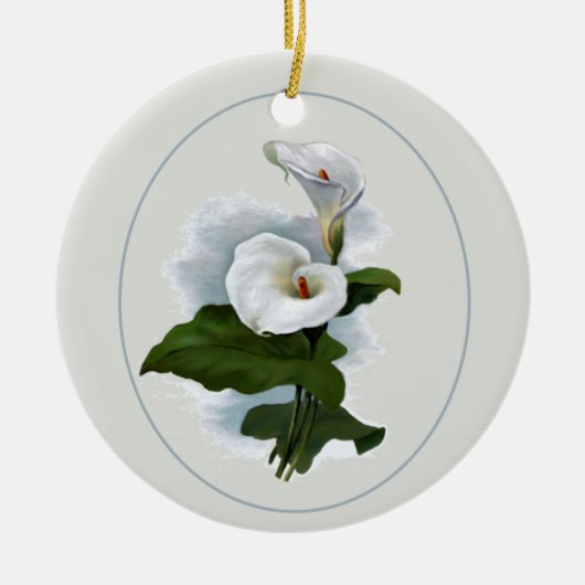 Elegant White Calla Lilies Keramisch Ornament (Voorkant)