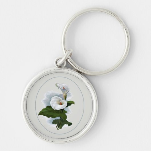 Elegant White Calla Lilies Sleutelhanger (Voorkant)