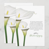 Elegant White Calla Lilies Wedding Bedankkaart (Voorkant / Achterkant)