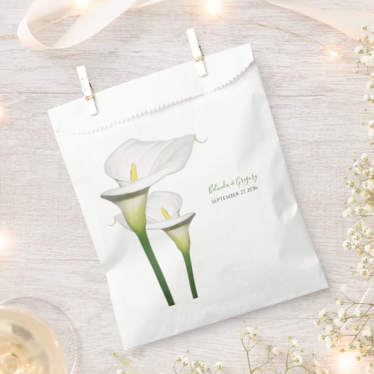Elegant White Calla Lilies Wedding Bedankzakje (Geknipt)