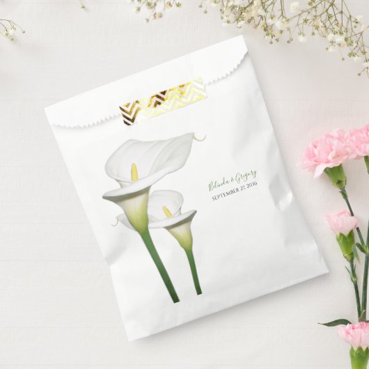 Elegant White Calla Lilies Wedding Bedankzakje (Gezegeld)
