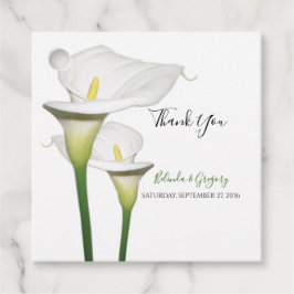 Elegant White Calla Lilies Wedding Gift Bedankjes Labels
