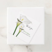Elegant White Calla Lilies Wedding Gift Bedankjes Labels (In situ)