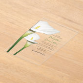 Elegant White Calla Lilies Wedding Invitations Acryl Uitnodigingen (Laagn)