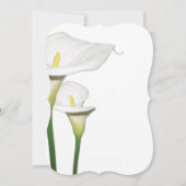 Elegant White Calla Lilies Wedding Invitations Kaart (Achterkant)