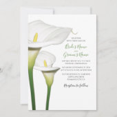 Elegant White Calla Lilies Wedding Invitations Kaart (Voorkant)