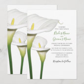 Elegant White Calla Lilies Wedding Invitations Kaart (Voorkant / Achterkant)