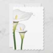 Elegant White Calla Lilies Wedding Invitations Kaart (Achterkant)