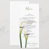 Elegant White Calla Lilies Wedding Menu (Voorkant / Achterkant)