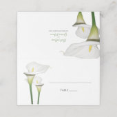 Elegant White Calla Lilies Wedding Place Card Plaatskaartje (Buitenkant ongevouwen)