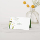 Elegant White Calla Lilies Wedding Place Card Plaatskaartje (Achterkant)