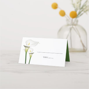 Elegant White Calla Lilies Wedding Place Card Plaatskaartje
