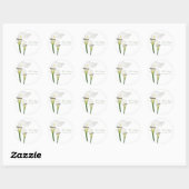 Elegant White Calla Lilies Wedding Ronde Sticker (Vel)
