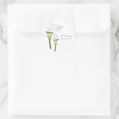 Elegant White Calla Lilies Wedding Ronde Sticker (Tas)