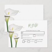 Elegant White Calla Lilies Wedding RSVP-kaarten RSVP Kaartje (Voorkant / Achterkant)