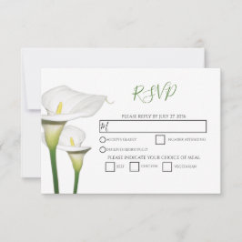 Elegant White Calla Lilies Wedding RSVP-kaarten RSVP Kaartje