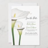 Elegant White Calla Lilies Wedding Save the Date (Voorkant)