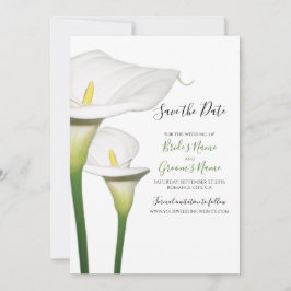 Elegant White Calla Lilies Wedding Save the Date