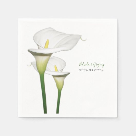 Elegant White Calla Lilies Wedding Servet (Voorkant)