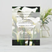 Elegant White Calla Lily 50th Wedding Jubileum Kaart (Staand voorkant)