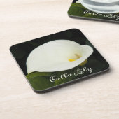 Elegant White Calla Lily Bloom Floral Bier Onderzetter (Linkerzijde)