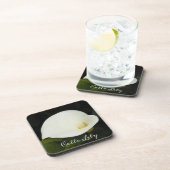 Elegant White Calla Lily Bloom Floral Bier Onderzetter (Rechterzijde)