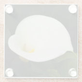Elegant White Calla Lily Bloom Floral Glazen Onderzetter (Achterkant)
