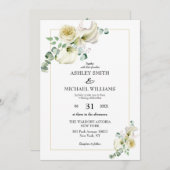 Elegant White Calla Lily & Eucalyptus Greenery Kaart (Voorkant / Achterkant)